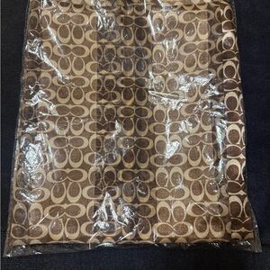 Brown / Tan  Patterned Silk Scarf
